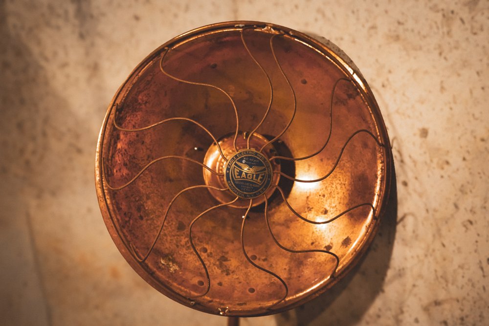 The Travelling Parlor's 18-inch copper dish lighting fixture.